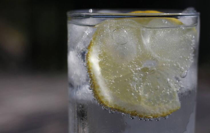 Ein Glas mit frischem Wasser und einer Zitrone